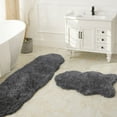 thumbnail image 1 of Ashler Ultra Soft Non Slip Bathroom Shower Area Rug Water Absorbing Plush Mat, 2 Sets Dark Gray 24 x 36 & 24 x 72 inches, 1 of 7