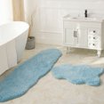 thumbnail image 1 of Ashler Ultra Soft Non Slip Bathroom Shower Area Rug Water Absorbing Plush Mat, 2 Sets Sky Blue 24 x 36 & 24 x 72 inches, 1 of 7
