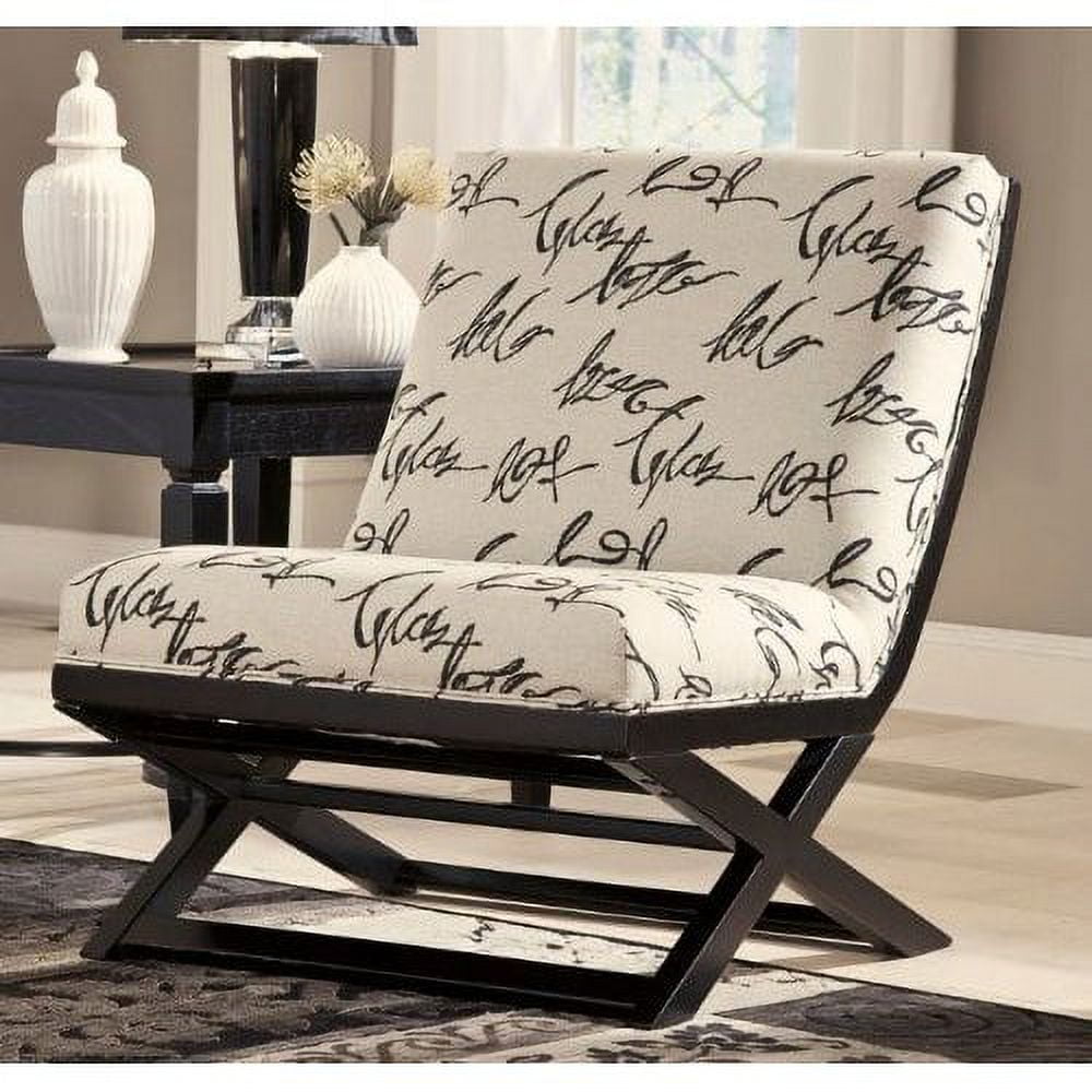 Ashley 7340360 Levon Showood Accent Chair with Calligraphy Design