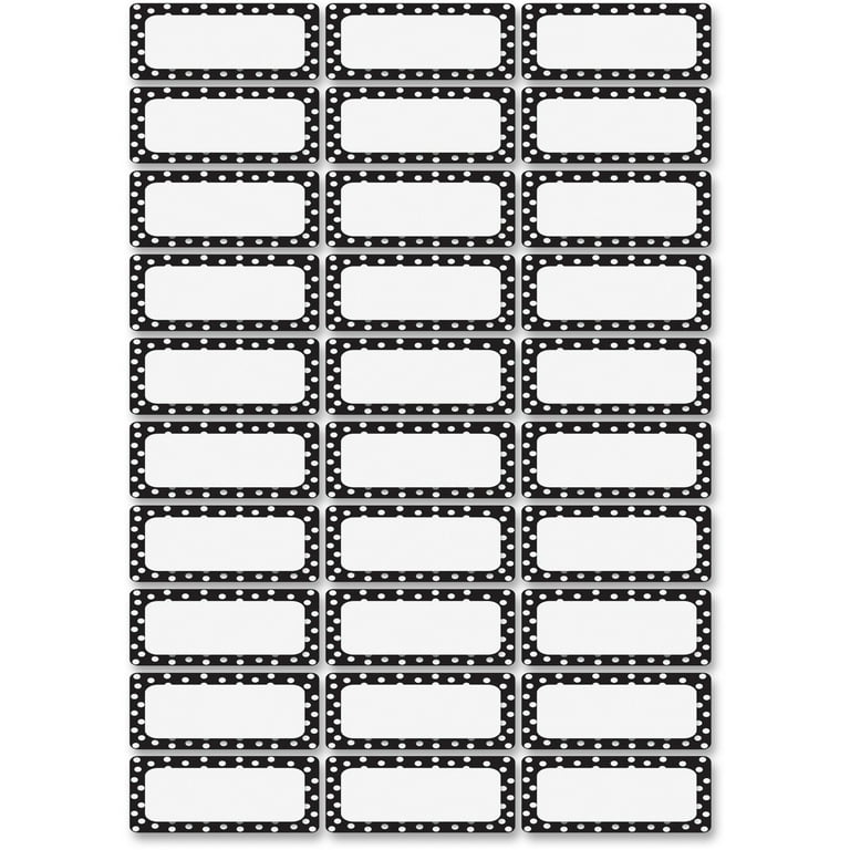 Ashley Dry Erase Black/White Dots Nameplate Magnets - Magnetic - Dotted - Die-cut, Write on/Wipe off - Black, White - 1 / Pack Ashley Dry Erase Black/White Dots Nameplate Magnets - Magnetic - Dotted - Die-cut, Write on/Wipe off - Black, White - 1 / Pack