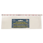Ashley Productions Clear View Self-Adhesive Small Name Plate Pocket 4.25" x 12.5", Pack of 25