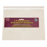 Ashley Productions Clear View Self-Adhesive Document Pocket 9" x 12", Pack of 12