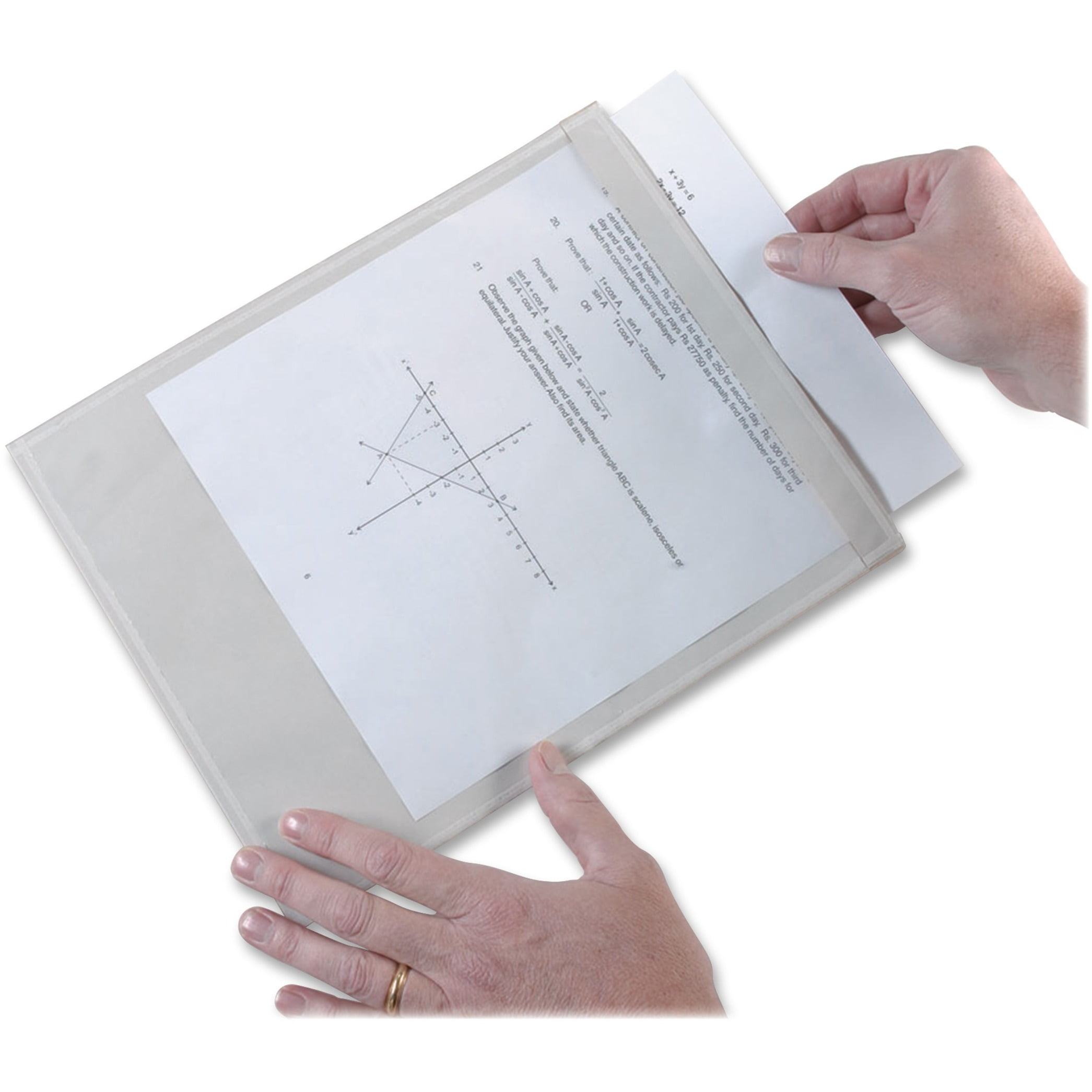 Clear Self-Adhesive Heavy-Duty Document Pockets, 9" x 12", Pack of 12