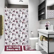 Gorgeous Home Linen 15-Piece Bathroom Set, Fabric Shower Curtain, 2 Non-Slip Rugs