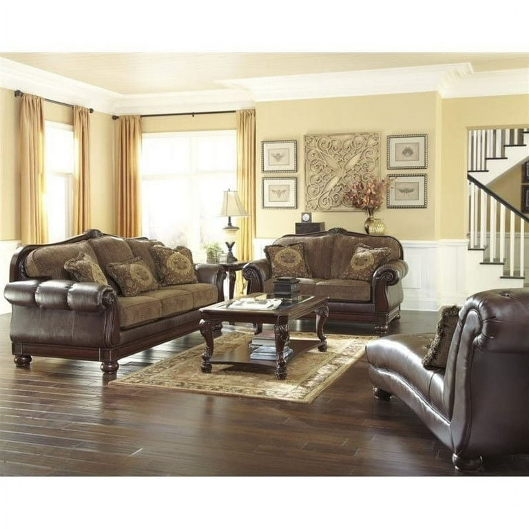 Leather living room sets at ashley furniture deals