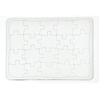 Puzzle background. Jigsaw blank white puzzle set for design