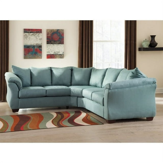 Ashley Darcy 2 Piece Fabric Corner Sectional in Salsa