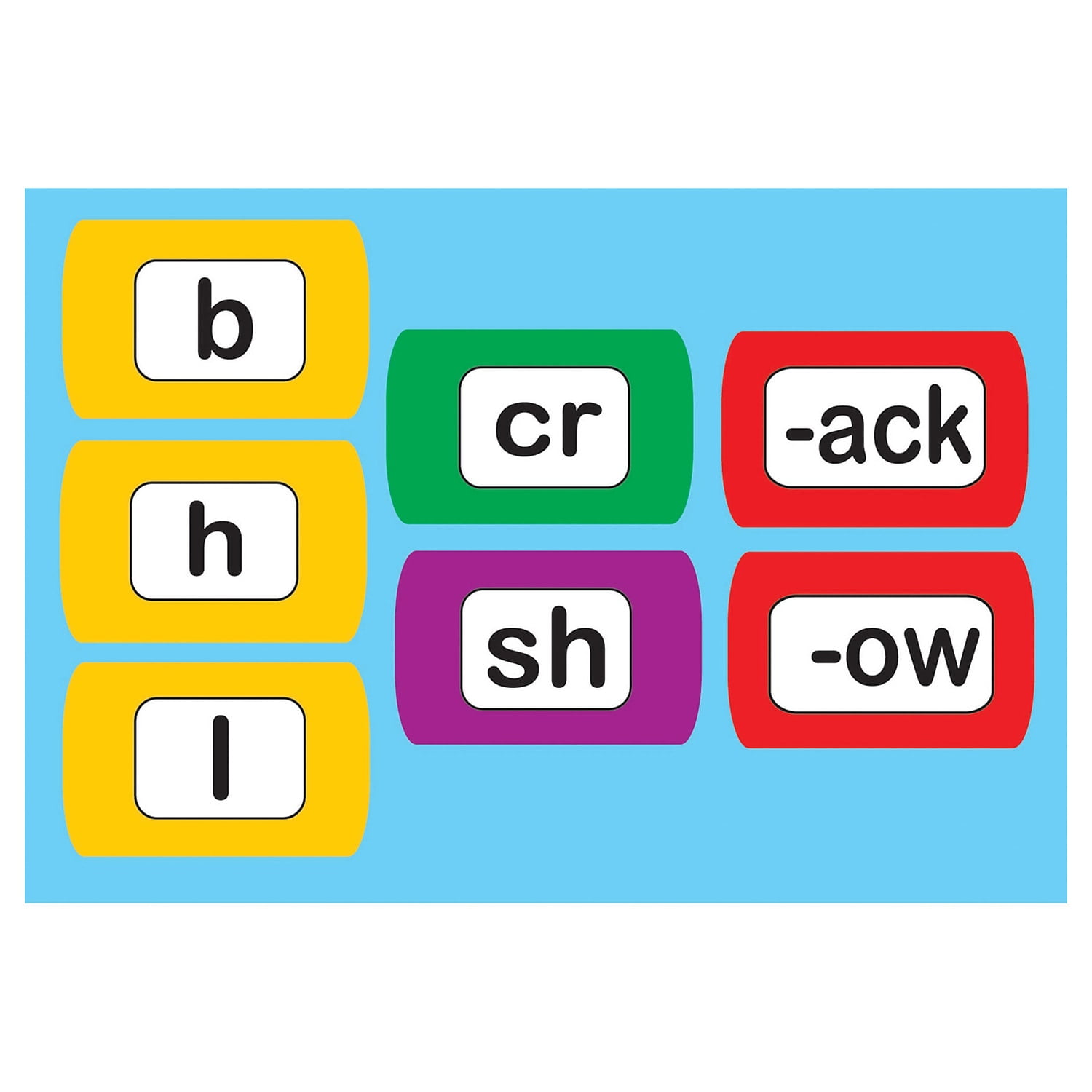 Colorful Magnetic Foam Word Chunking Tiles for Learning