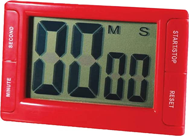 Compact Red Digital Kitchen Timer with Magnetic Backing