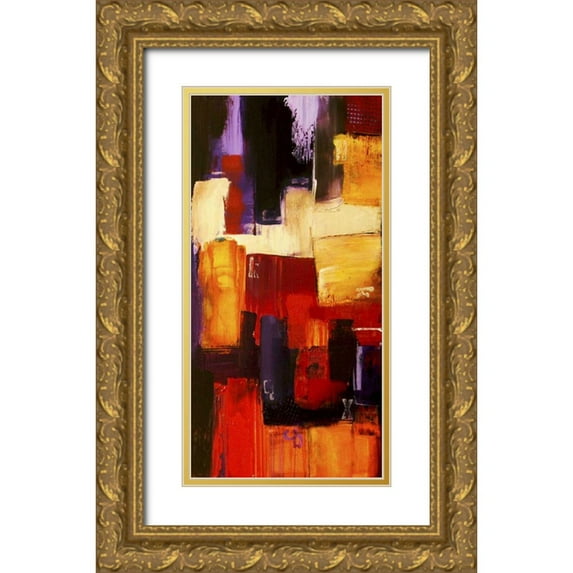 Ashley, Erin 11x18 Gold Ornate Wood Framed with Double Matting Museum Art Print Titled - Raspberry Beret II