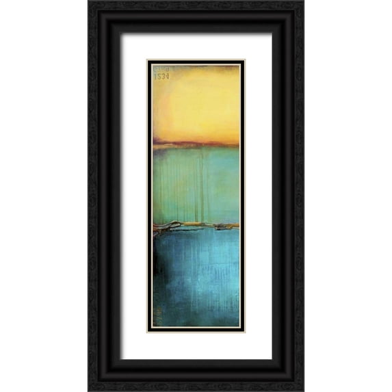 Ashley, Erin 11x24 Black Ornate Wood Framed with Double Matting Museum Art Print Titled - Emeralds Bay I