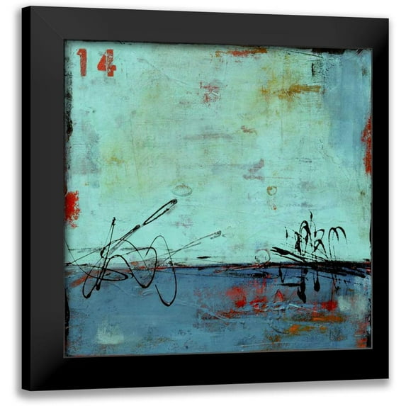Ashley, Erin 12x12 Black Modern Framed Museum Art Print Titled - Blue Bay Marina II