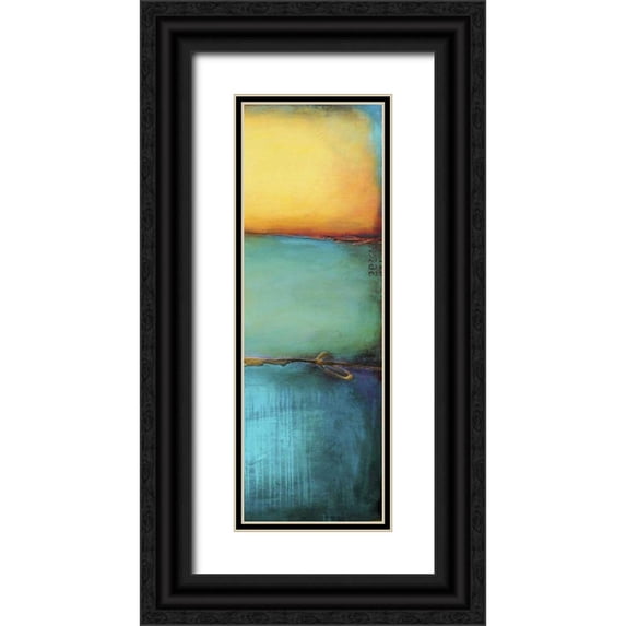 Ashley, Erin 13x32 Black Ornate Wood Framed with Double Matting Museum Art Print Titled - Emeralds Bay II