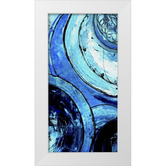 Ashley, Erin 14x24 White Modern Wood Framed Museum Art Print Titled - Blue Moons II