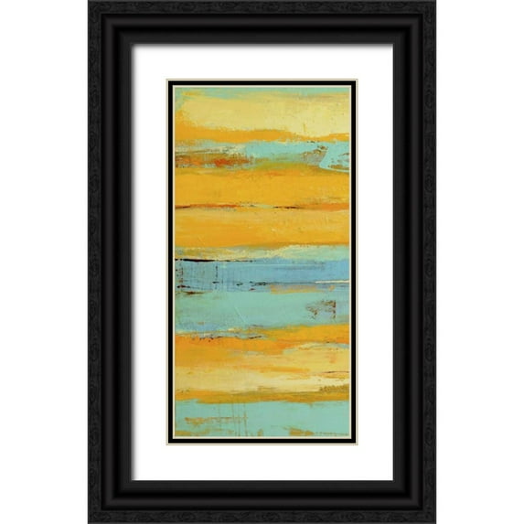 Ashley, Erin 18x32 Black Ornate Wood Framed with Double Matting Museum Art Print Titled - Caribbean Sunrise I