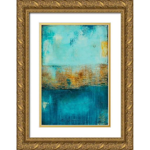 Ashley, Erin 23x32 Gold Ornate Wood Framed with Double Matting Museum Art Print Titled - Castle Court