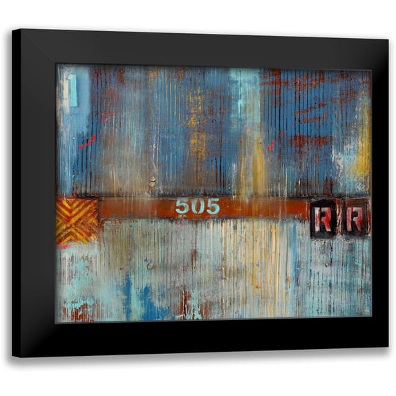 Ashley, Erin 24x20 Black Modern Framed Museum Art Print Titled - Crossing the Tracks I