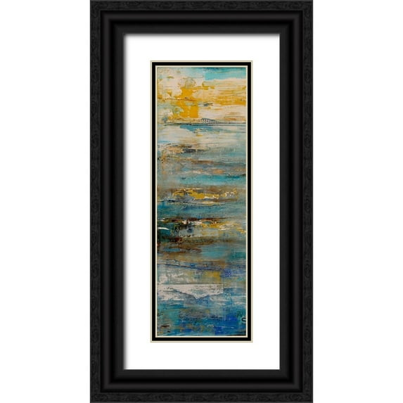 Ashley, Erin 7x14 Black Ornate Wood Framed with Double Matting Museum Art Print Titled - Beyond the Sea I