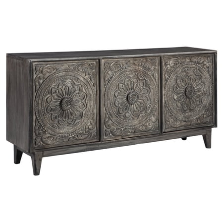 Ashley Fair Ridge Accent Console Table in Dark Brown and Antique Gray