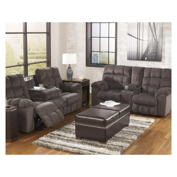 Ashley Furniture Acieona Microfiber Reclining Sofa in Slate