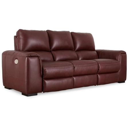 Ashley Furniture Alessandro Leather Power Reclining Sofa with Headrest in Red