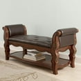 thumbnail image 1 of Ashley Furniture B705-09 Upholstered Bench, Brown, 1 of 2