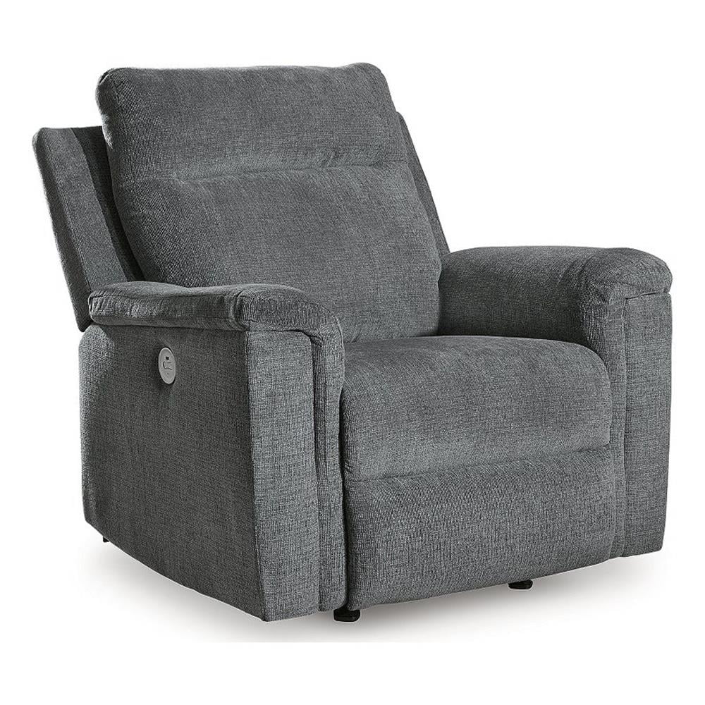 Gravel Gray Polyester Power Recliner with Metal Frame