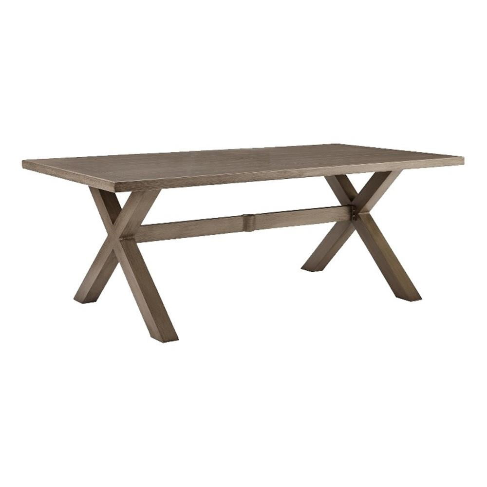 Light Brown Aluminum Rectangular Outdoor Dining Table