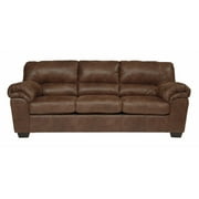 Ashley Furniture Bladen Faux Leather & Fabric Sofa in Coffee Dark Brown