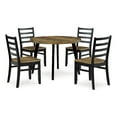 Ashley Furniture Blondon Brown & Black Dining Table and 4 Chairs Set
