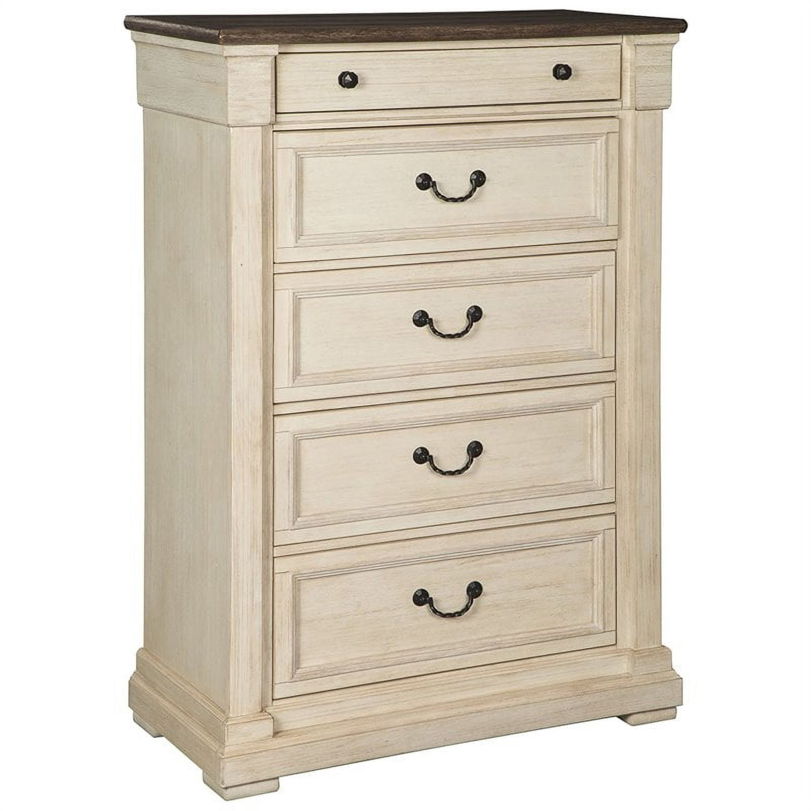 Ashley Furniture Bolanburg 5 Drawer Chest in Weathered Oak and White ...