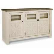 Ashley Furniture Bolanburg 60"" TV Stand in Antique White and Weathered Gray