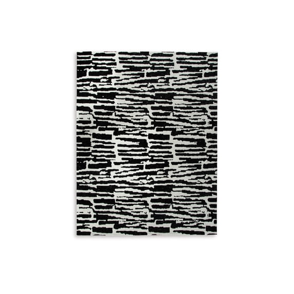 Signature Design by Ashley Bramshaw Abstract Area Rug 8' x 10', Black and Ivory Modern Indoor Living Room Rug