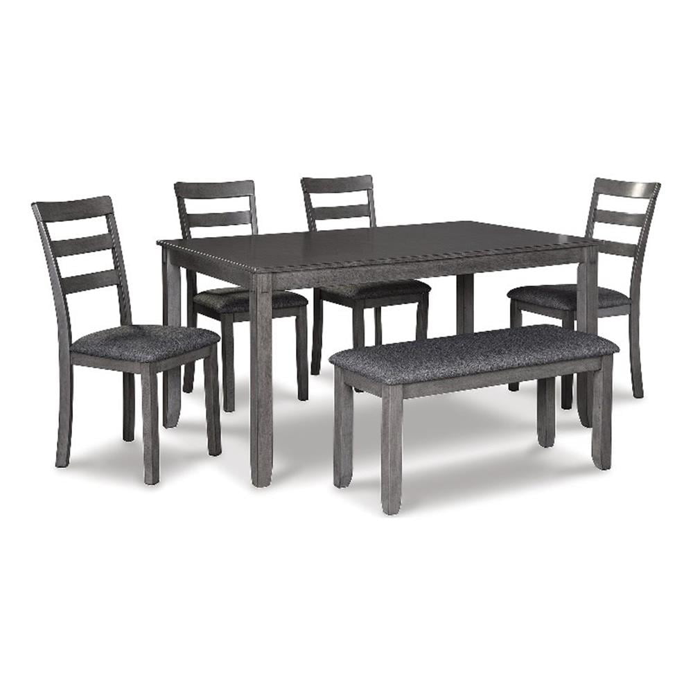 Vintage Black Formal Dining Table with 4 Chairs