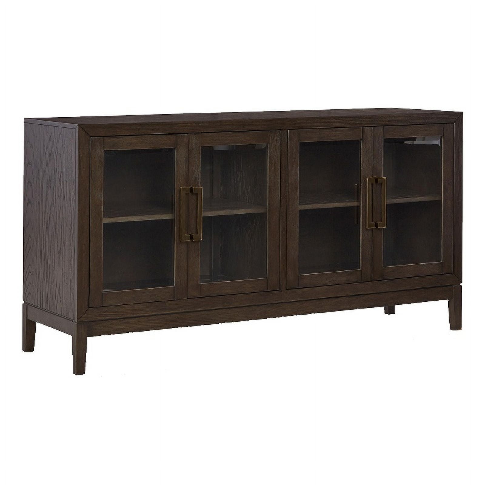 Burkhaus Dark Brown Oak Dining Server with Glass Doors