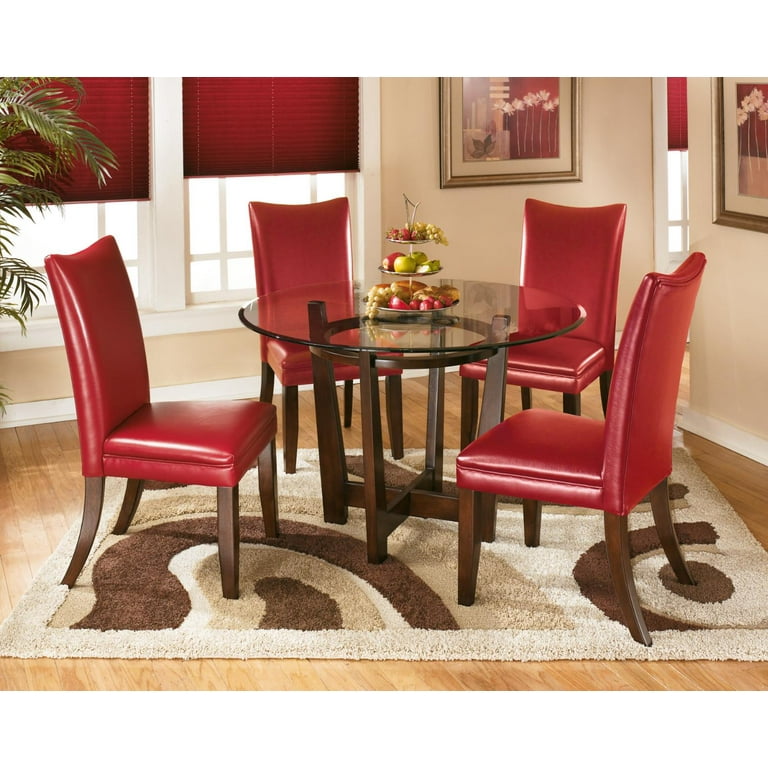 Ashley furniture 2024 leather dining chairs