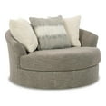thumbnail image 1 of Ashley Furniture Creswell Oversized Swivel Fabric Accent Chair in Stone Gray, 1 of 14