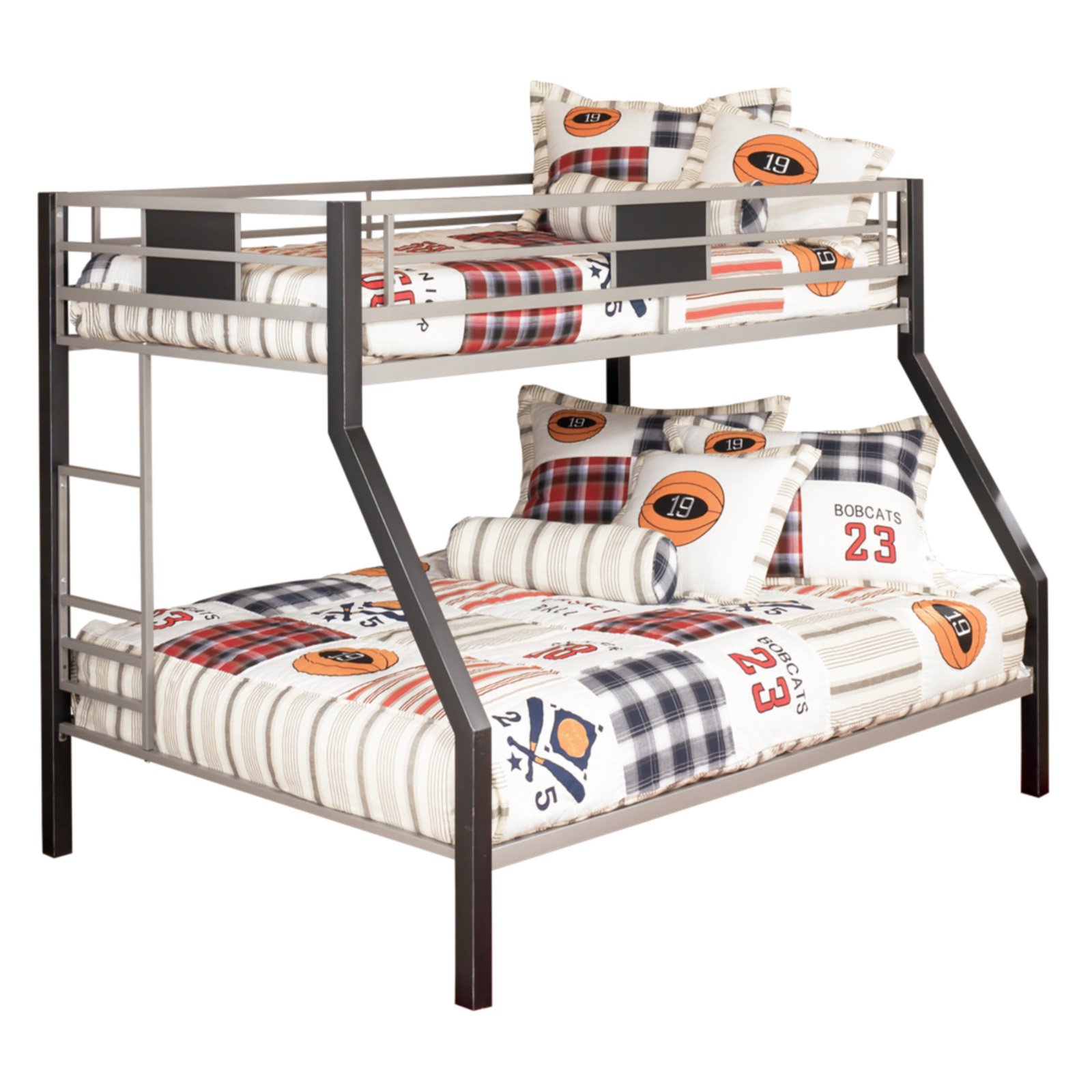 Ashley Furniture Dinsmore Metal Twin over Full Bunk Bed in Black and Gray - image 1 of 2