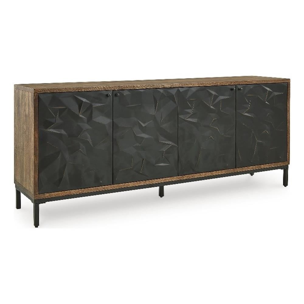 Dorannby Black and Brown Textured Accent Cabinet