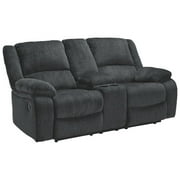 Ashley Furniture Draycoll Contemporary Polyester Reclining Function Loveseat, Slate