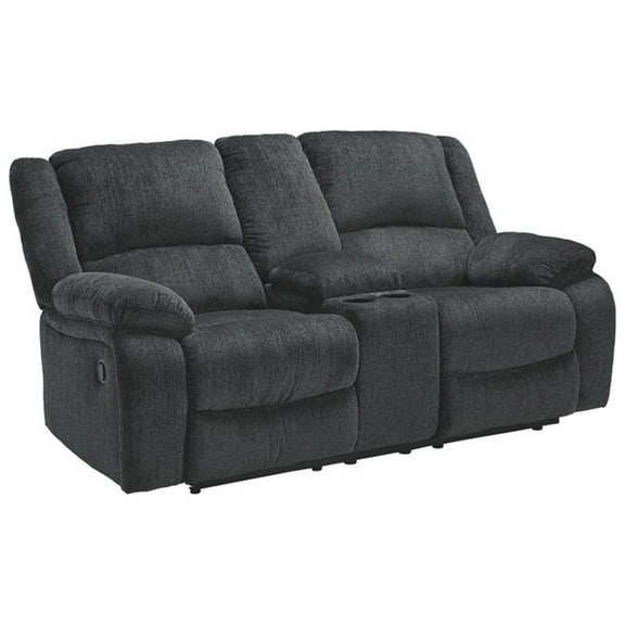 Ashley Furniture Draycoll Contemporary Polyester Reclining Function Loveseat, Slate
