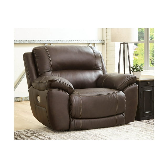Ashley Furniture Dunleith Leather Zero Wall Recliner with Headrest in ...