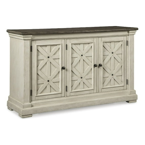 Ashley Furniture Furniture Bolanburg Server in Antique White and Weathered Oak