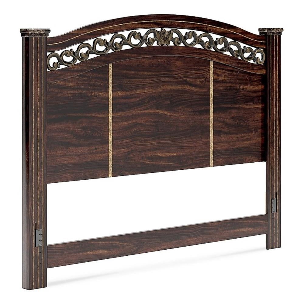 Brown King Traditional Wood Poster Headboard