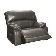 Ashley Furniture Hallstrung Leather Power Recliner in Gray