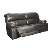 Ashley Furniture Hallstrung Leather Power Reclining Sofa in Gray