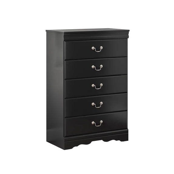 Ashley Furniture Huey Vineyards 5 Drawer Wood Chest in Black