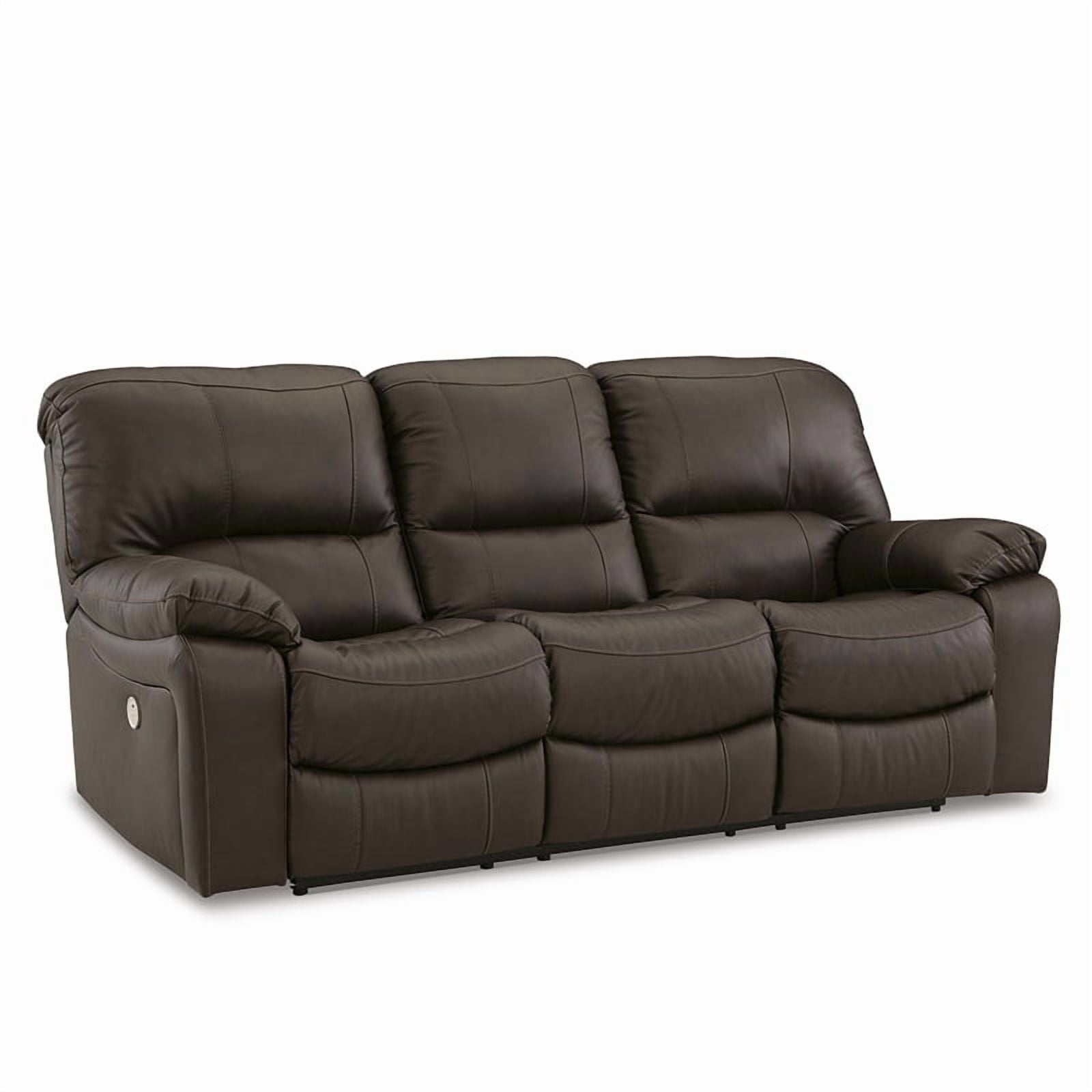 Signature Design by Ashley Leesworth Dark Brown Power Reclining Sofa