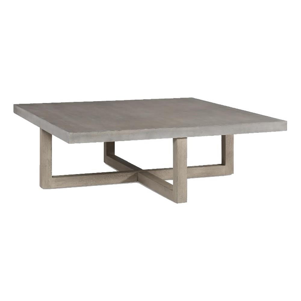 Lockthorne Contemporary Gray Marble & Wood 52'' Square Lift-top Coffee Table