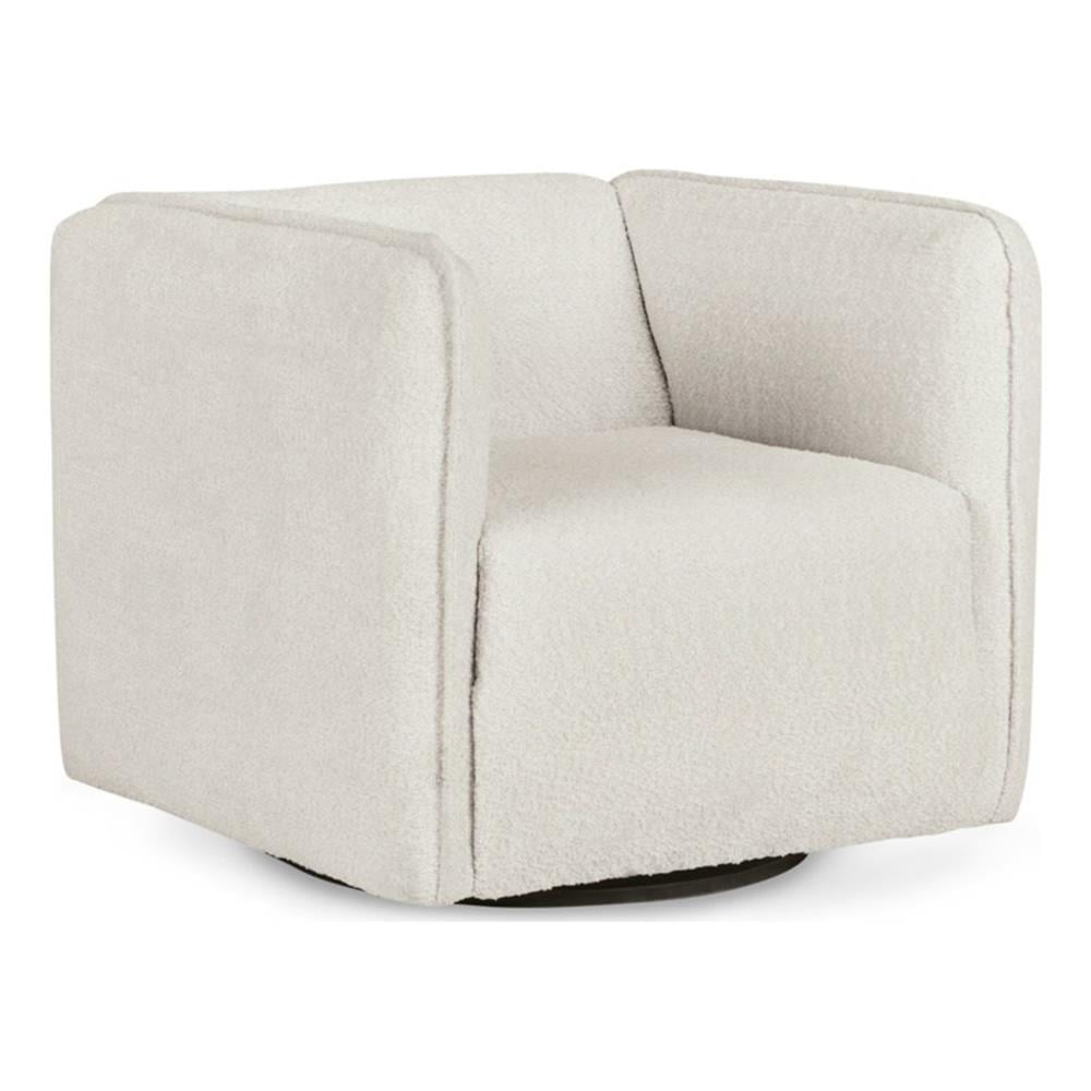Lonoke Contemporary Gray Boucle Swivel Accent Chair